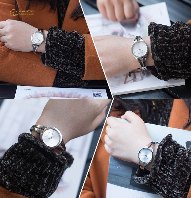 Đồng hồ CK nữ mặt tròn K7W2S116