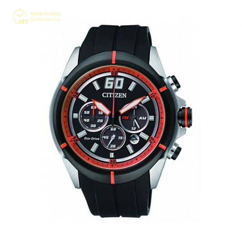 Đồng hồ Citizen CA4105-02E nam dây cao su Eco-drive 43mm