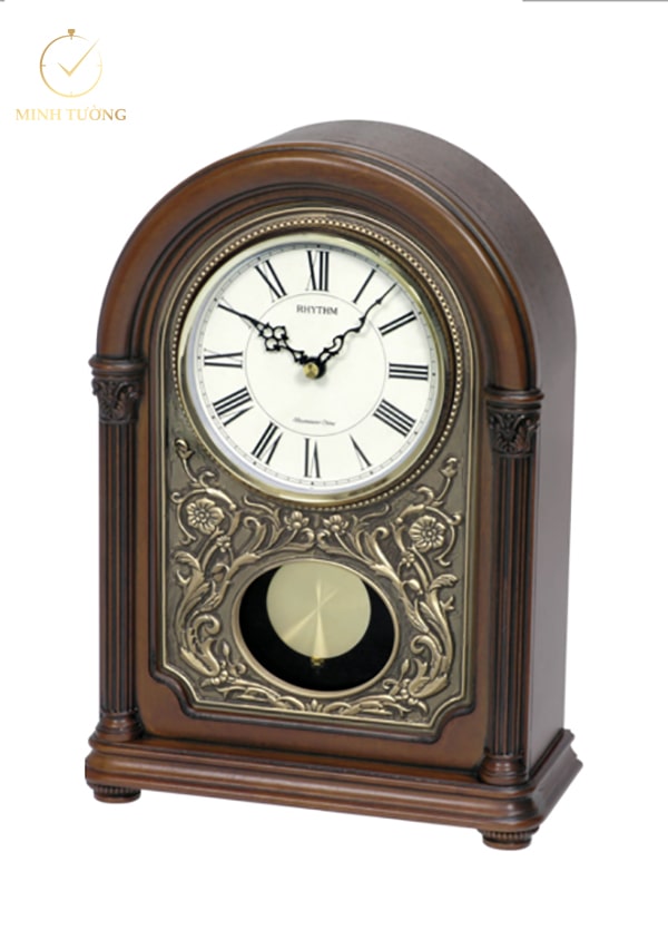 Đồng hồ để bàn Nhật Rhythm làm bằng gỗ cao cấp