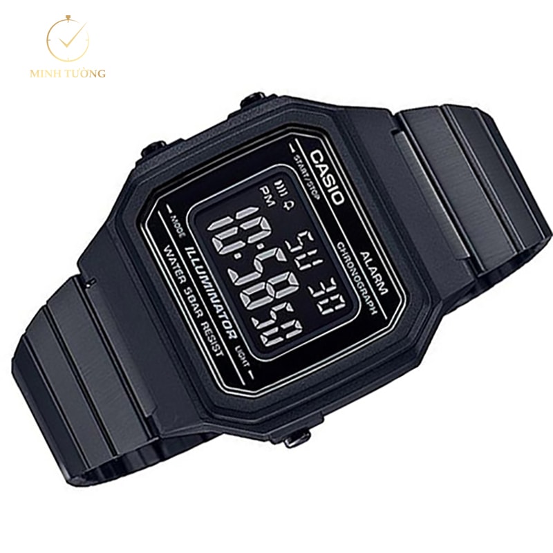 Phiên bản đồng hồ điện tử casio dây kim loại mạ ion đen